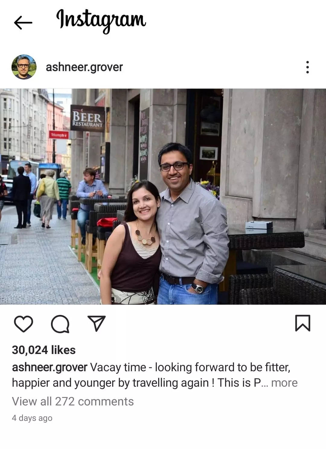 On Leave From Bharatpe Ashneer Grover Takes To Instagram To Share