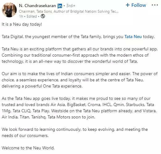 Tata Neu to be launched on April 7: A quick look at what the 'super app'  has in store
