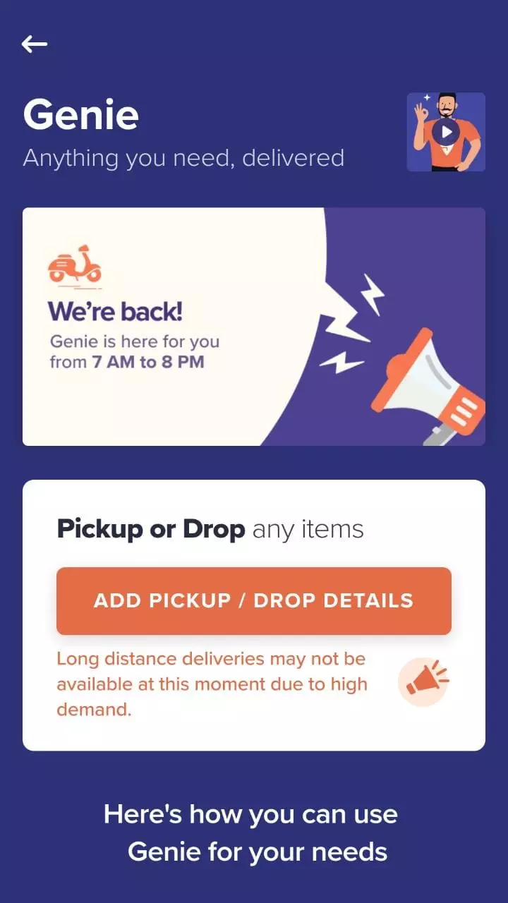 Swiggy restarts Genie in metros, longdistance deliveries still