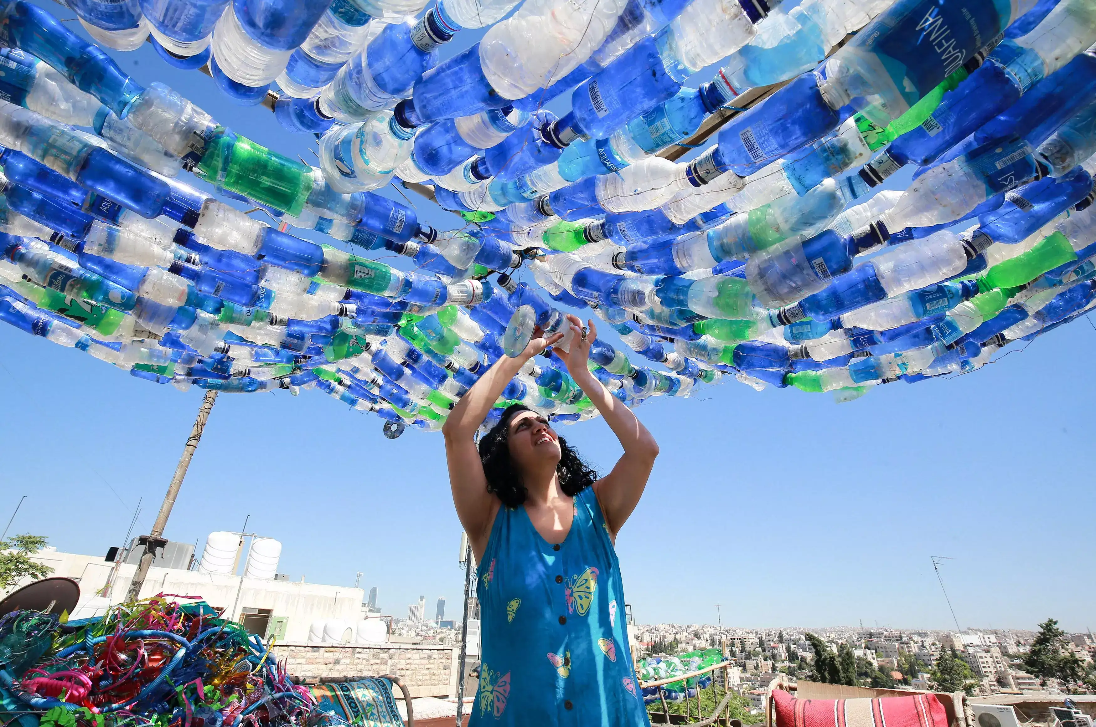 Jordan artist turns plastic trash into art, says want to rid world of