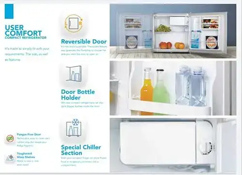 Image for KelvinatorMiniRefrigerator45-L1-StarSingleDoor.