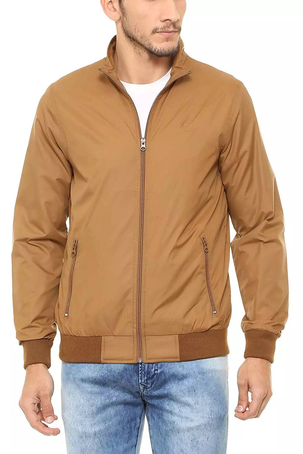 Buy Allen Solly Men Grey Solid Bomber jacket Online at Low Prices in India  - Paytmmall.com