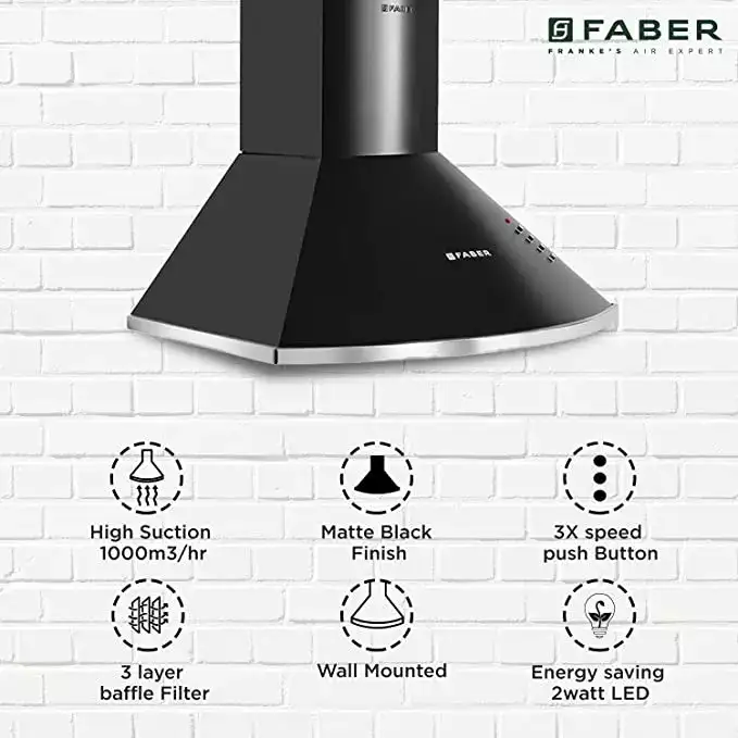 Image for Faber60cm1000m%C2%B3%3AHRPyramidKitchenChimney
