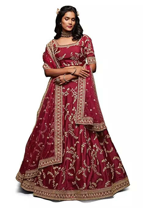 Zeel Clothing Women's Embroidered Soft Net Lehenga Choli With Dupatta  (2114-Grey-Wedding-Stylish-Latest; Free Size) : Amazon.in: Fashion