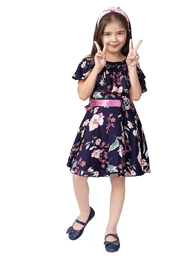 Buy Pink Chick Kids Blue Regular Fit Dress for Girls Clothing Online @ Tata  CLiQ