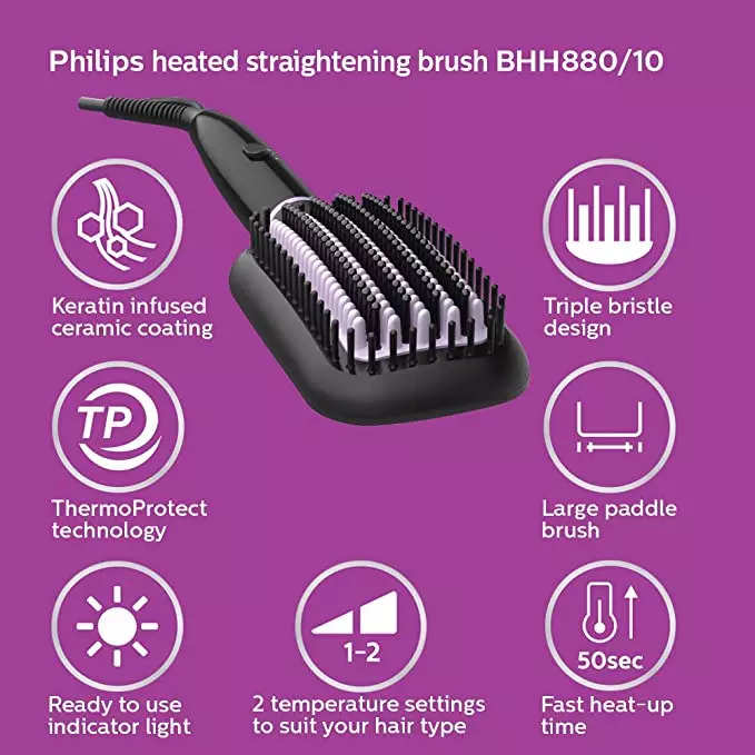 Hair straightening brush: Hair straightening brushes with hair care  technology - The Economic Times
