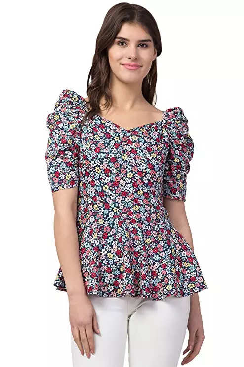 Harpa Women's Floral Regular Fit Top  White womens tops, Women's top,  Fashion