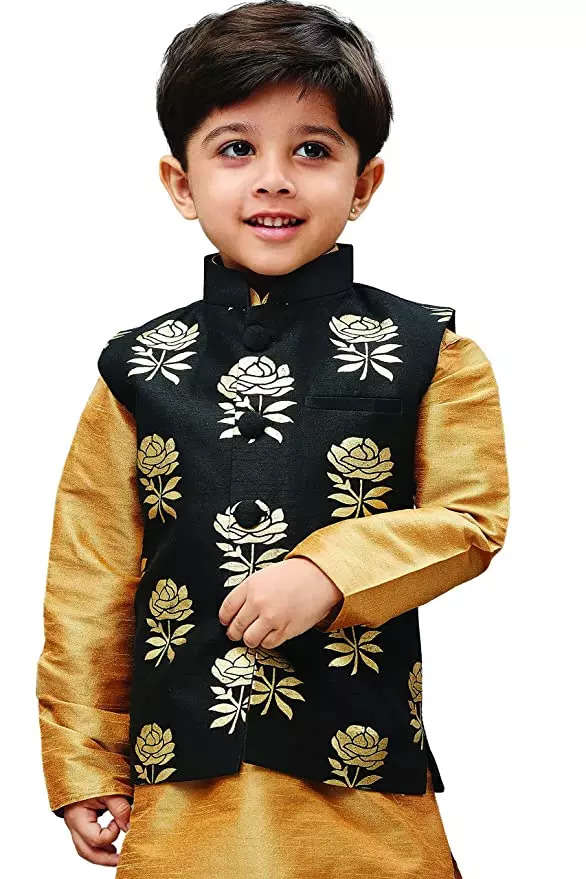 Printed Nehru Jacket Set For Boys