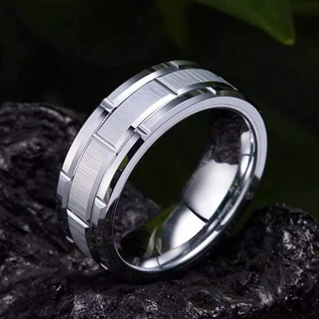 Yellow Chimes Rings for Men Stainless Steel Band Ring Blue Silver –  GlobalBees Shop