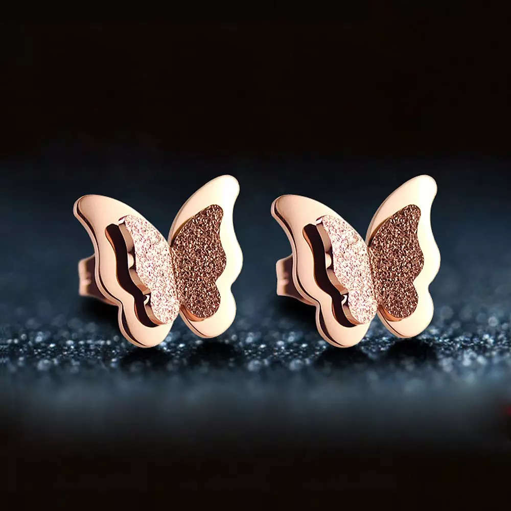 Children's earrings hypoallergenic rings steel 316L gold
