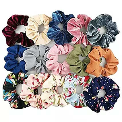 ISHU MART 6Pcs Set Silk Satin Scrunchies For Women  Girls  Stylish  Ponytail Bun Juda Rubber