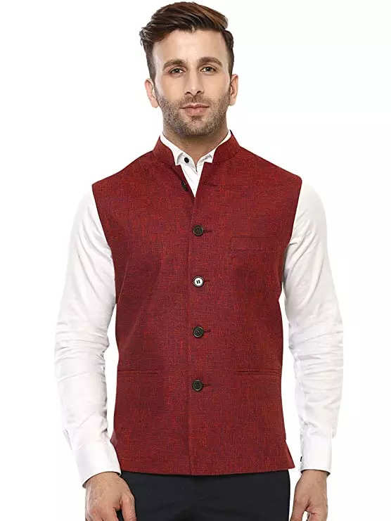 Buy TREEMODA Men Maroon Solid Nehru Jacket - Nehru Jackets for Men 7588354  | Myntra