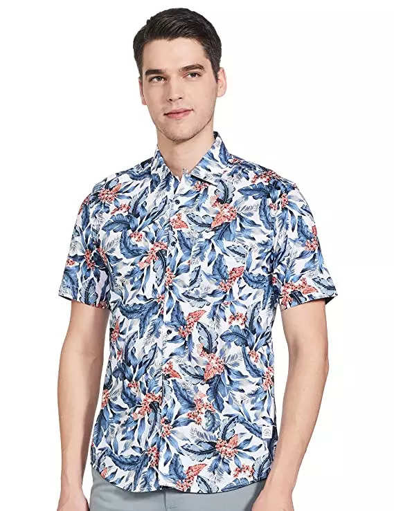 Men's Flower Printed Dress Shirts Stylish Slim Fit Long Sleeve Button Down  Shirts S at Amazon Men's Clothing store