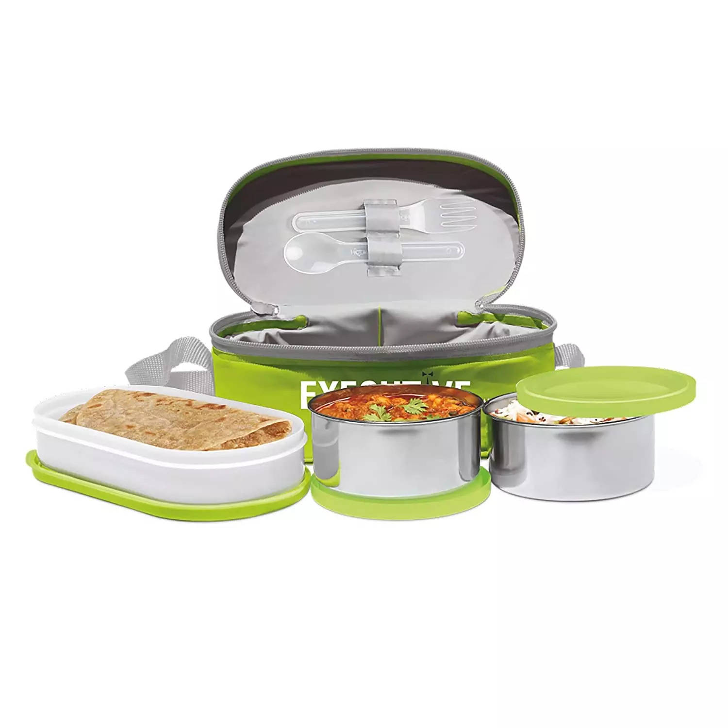 SRK MART 4 Compartment Lunch Box Stainless Steel Tiffin Box for