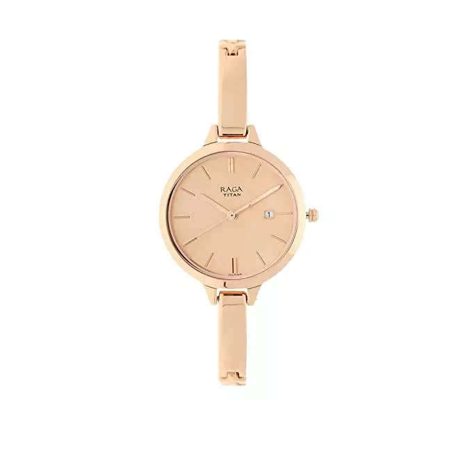 Titan gold case ladies on sale watches