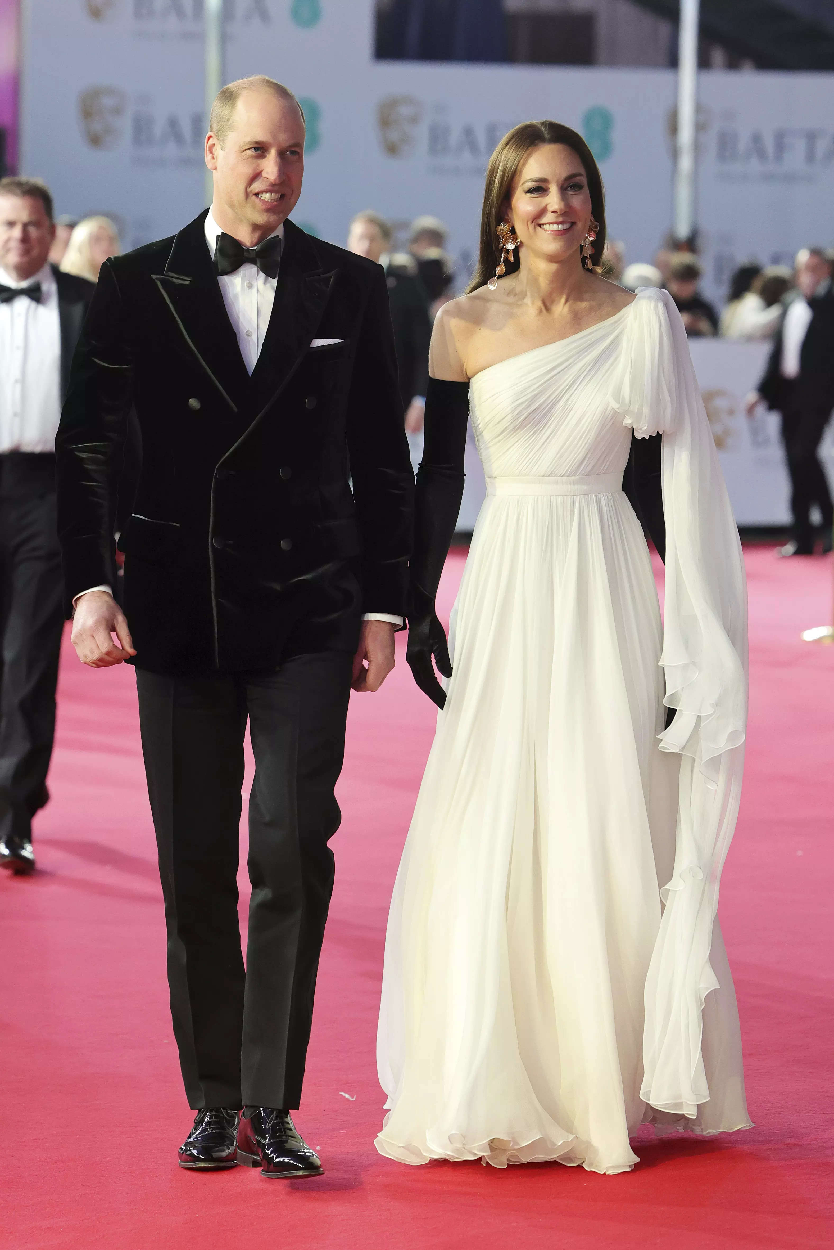 Kate Middleton Attends the BAFTA Awards In Stunning White Gown