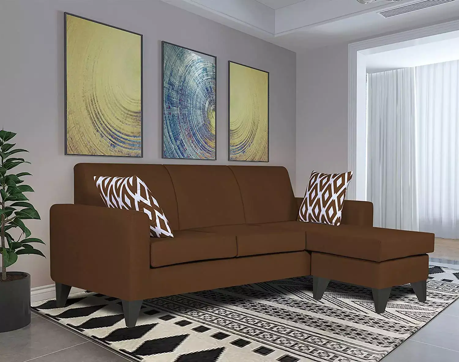 Image for AdornIndiaMontenoL-Shape4-SeaterSofaSet