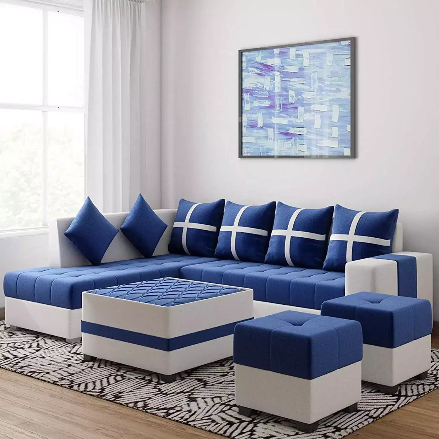 Image for Torque-JamestownLShape8SeaterFabricSofaSet