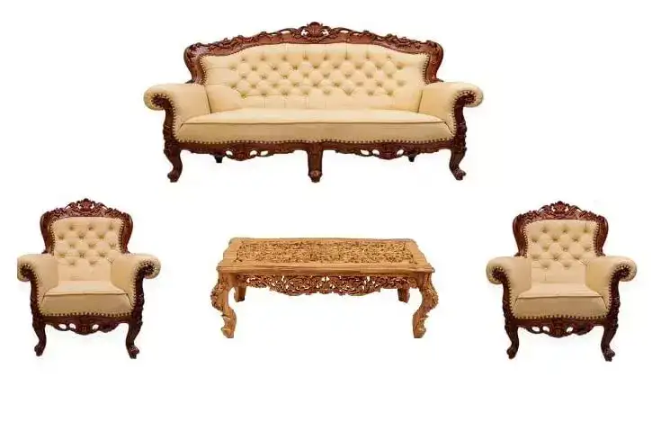 Image for ArmanArt%26CraftWoodenCarvingMaharajaSofaSet