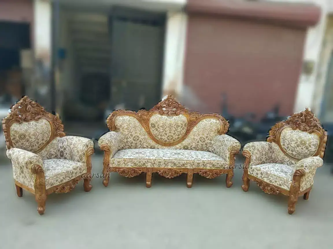 Image for AarsunWoodsSeaterSheeshamWoodenSofaSet