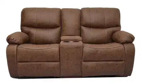 Image for TheCouchCellTwoSeaterReclinerinTanSuedeFabric