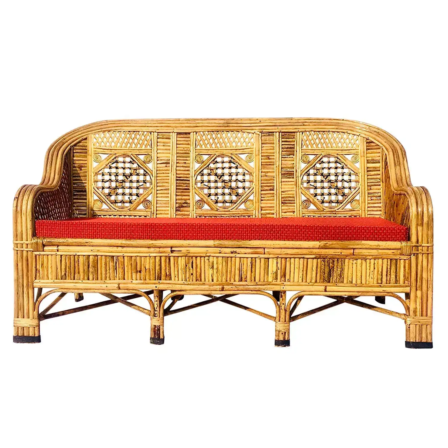 Image for AvikaBambooCaneSofaCumCouchwithCushionforLivingRoom
