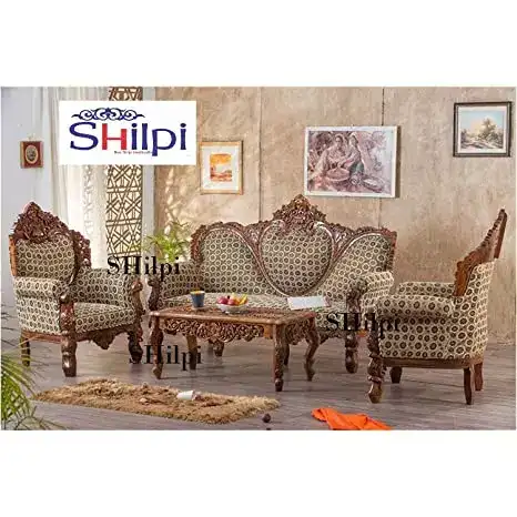 Image for ShilpiWoodenVictorainMaharajaSofaSet
