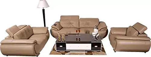 Image for FUNTERIOR5SeaterLeatheretteSemisleeperSofaSet