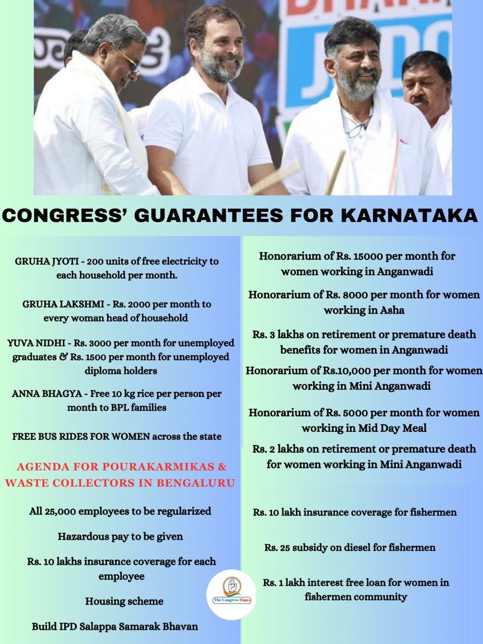 karnataka congress manifesto Karnataka elections Congress releases