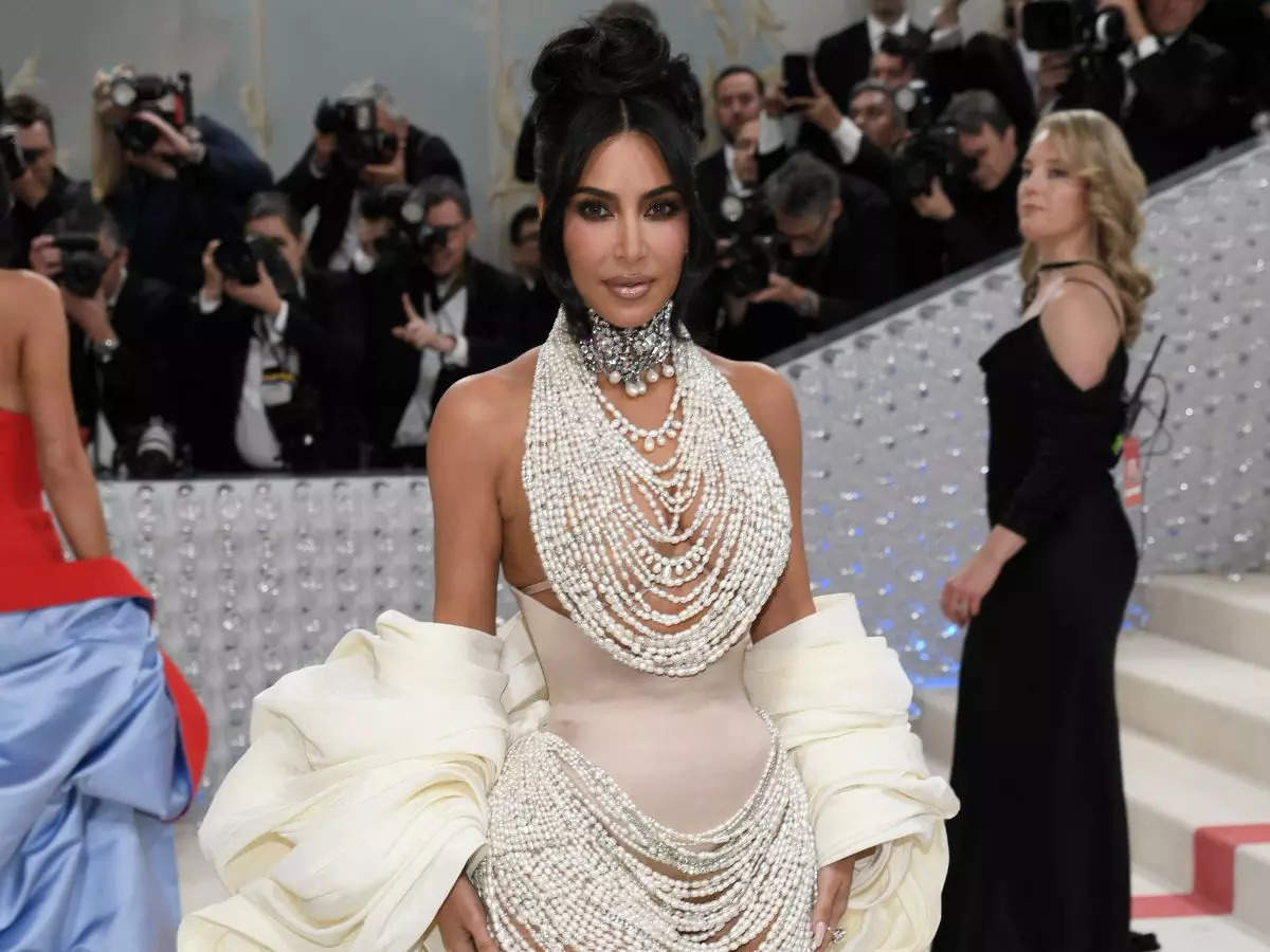 Kim Kardashian Wore a Dress Made Entirely of Pearls to the 2023 Met Gala
