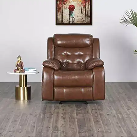 Image for HomeCentreBerlinTanHalfLeather1-SeaterManualRecliner