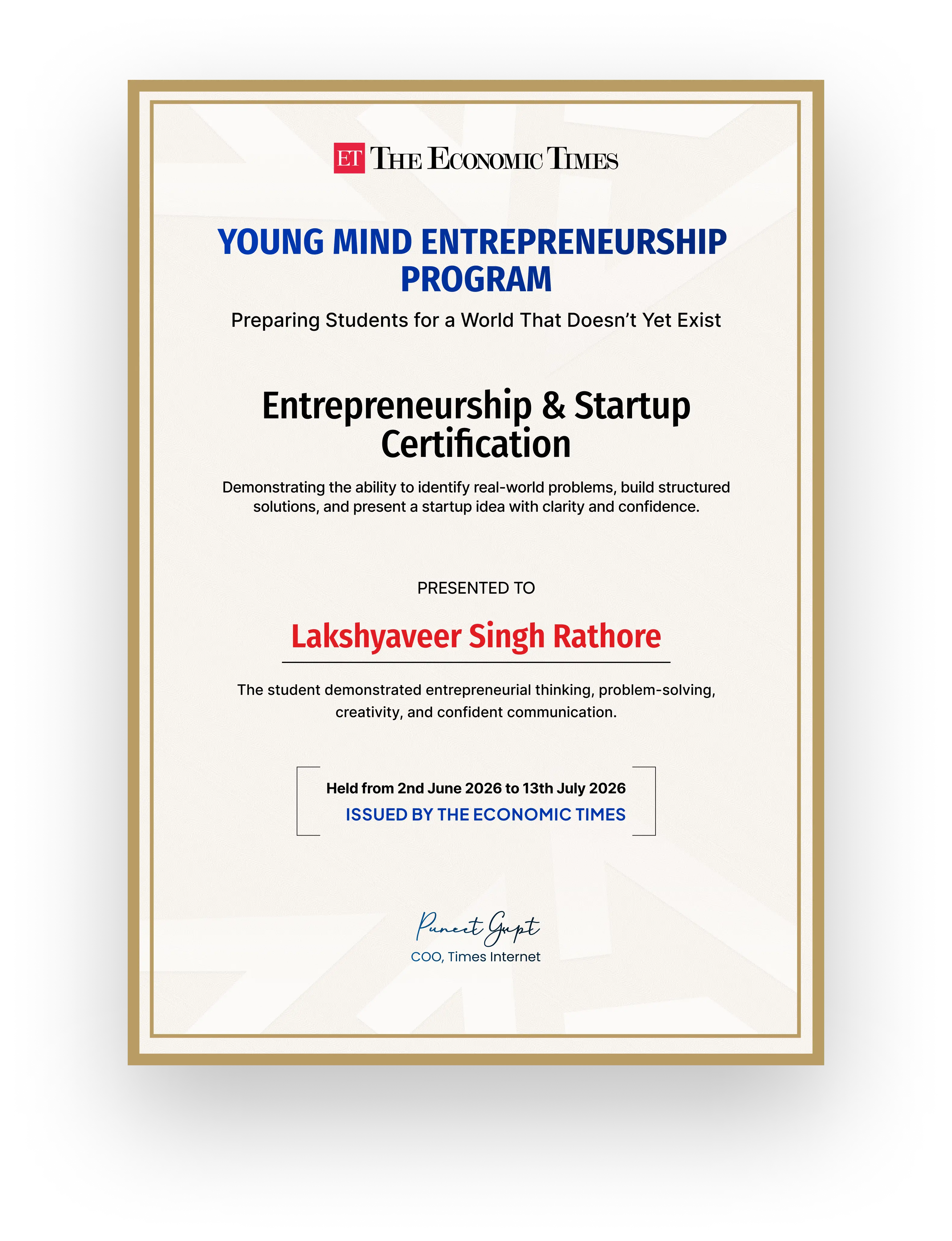 Young Mind Entrepreneurship Program | Live & Interactive Sessions ...