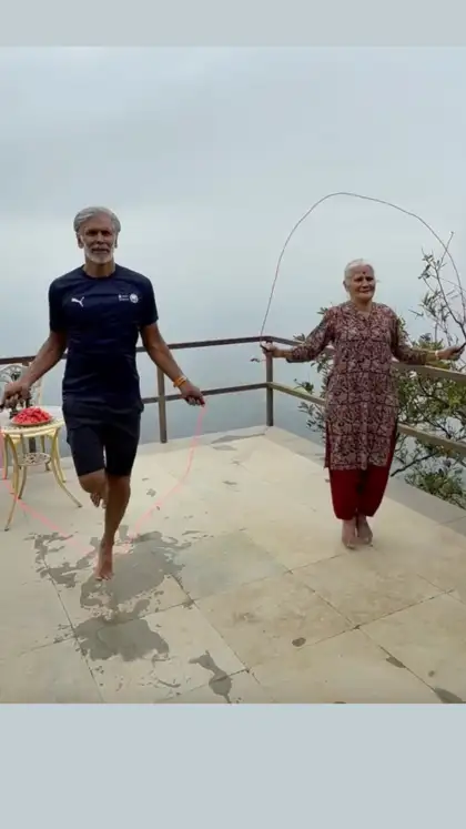 86 and Thriving: Milind Soman’s Mom Usha Shows You’re Never Too Old to Be Fit!