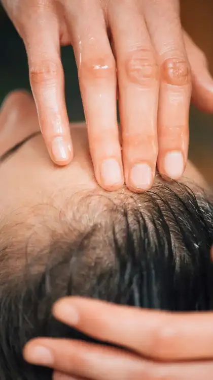 Start with the scalp