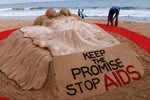 Sand art to create awareness on AIDS