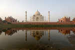 Pollution turns India's white marble Taj Mahal green