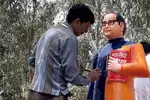 Dalits paint Ambedkar's statue back to blue