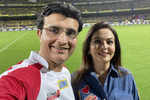 Hours before becoming BCCI boss, Sourav Ganguly watches ISL game with Nita Ambani