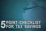 5 point checklist for Tax saving