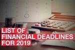 Key financial deadlines you shouldn't miss