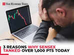 D-St investors lose over Rs 3 lakh crore and Sensex sinks 1,000 pts