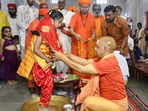 Navratri 2022: UP CM Yogi Adityanath performs 'Kanya Pujan' in Gorakhpur