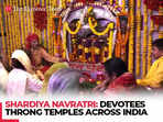 Shardiya Navratri: Devotees across India gather at temples for traditional aarti at the beginning of a nine-day festival