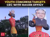 'Vote chori ki raasleela': Youth Congress installs Ravan effigy with CEC Gyanesh Kumar's face