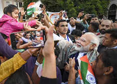 Glimpses: PM Modi receives warm welcome by Indian community in Munich