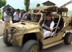 Watch: Rajnath Singh drives All-Terrain Vehicle in J&K's Baramulla to reach Barakhana