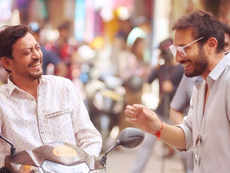 In the pink of health: Irrfan Khan and Homi Adajania having a whale of a time shooting for 'Angrezi Medium'