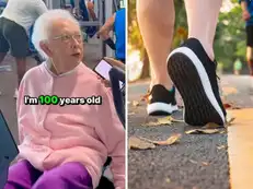 100-year-old ex-model reveals the one exercise that helps her feel better. Her workout goes viral