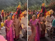 Sudha Murty spotted dancing at a Bengaluru wedding. Meet the groom Eric Mazumdar