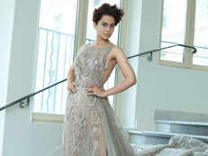 After her retro look in a saree, Kangana Ranaut again stole the show on the red carpet in a sheer gown